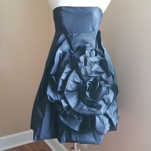 Haute hippie black flower silk cocktail dress sz M